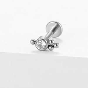 Lotus Wholesale G23 Labret de piercing en titane implantable à filetage interne pour hélix et cartilage, bijoux de piercing pour femmes - Product Image 2