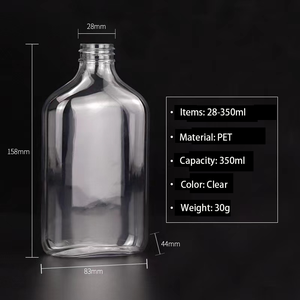 Hot Sale 350ml Flat Transparent <strong>Plastic</strong> Beverage <strong>Bottle</strong> with Aluminium Lid Pump Seal Milk Tea <strong>Beer</strong> Lotion Water Food Packaging - Product Image 5