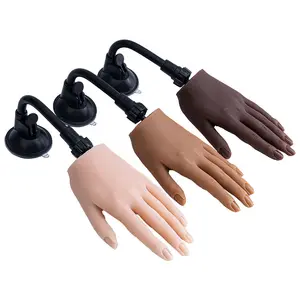 畅销硅胶人工修指甲练习手模与可弯曲关节指甲艺术假练习手指