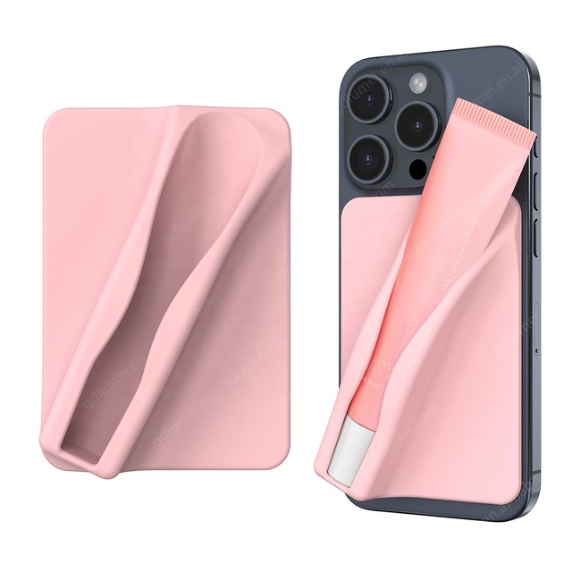 Custom Adhesive Sticker Universal Silicone Lip Gloss Holder for Lip Tint Lipstick Lipgloss for iPhone 15 14 13 Case