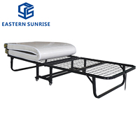 Lit d'extérieur portable de haute qualité, base en fil de fer, lit pliable à faible hauteur avec matelas confortable et luxueux et roues flexibles