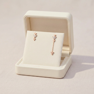 High Quality Wholesale Manufacturer Geometric Triangle Fine <b>Pendant</b> Earrings 18K <b>Solid</b> Rose <b>Gold</b> Real Natural Diamond Earrings - Product Image 3