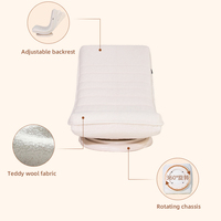 Lazy Diary Fauteuil inclinable moderne pliable, design lune rotatif, en velours, une place, confort doux, pour salon, balcon, lecture décontractée 1