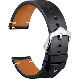 Bracelet de montre en cuir pour homme 18 19 20 21 22 mm pour montre <span class=keywords><strong>Cartier</strong></span>, bracelet en cuir véritable de luxe avec surpiqûres latérales - Product Image 3