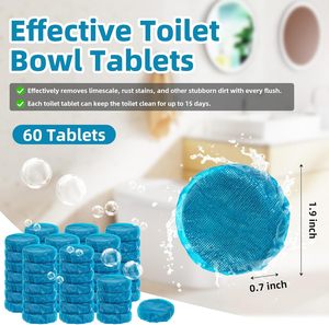 Tablettes bleues jetables écologiques pour cuvettes de toilettes, désodorisant et détartrant automatique pour salle de bain - Product Image 3