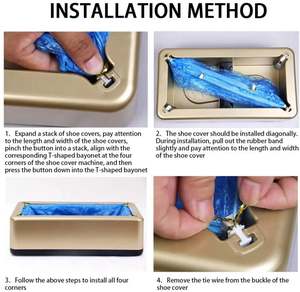 เครื่องจ่ายที่ครอบรองเท้าแบบใช้แล้วทิ้ง อัตโนมัติ ทนทาน เรียบง่าย กันน้ำ พกพาสะดวก ใช้งานง่ายไม่ต้องใช้มือ เหมาะสำหรับบ้าน สำนักงาน ซูเปอร์มาร์เก็ต - Product Image 5