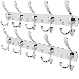 GlazieVault Appendiabiti da Parete in Acciaio Inossidabile (Confezione da 2) Ganci Robusti Antiruggine Argento - Product Image 5