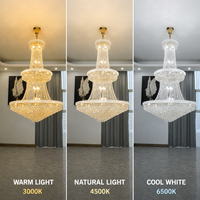 Lustre suspendu sur mesure en cristal incrusté, idéal pour grande salle de bal ou auditorium, éclatant de beauté