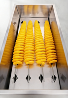 Freidora Eléctrica Comercial de Gran Capacidad de 32L, Tipo Tornado para Pollo y Papas, con Temperatura Ajustable, de Acero Inoxidable