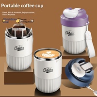 Tasses de voyage isothermes portables en acier inoxydable 304 à double paroi de 480 ml pour le bureau et l'extérieur, avec sangle