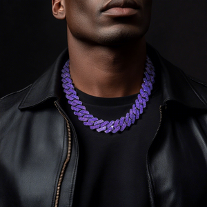 Collier épais de luxe en argent sterling 20 mm, 3 rangs de diamants de laboratoire sertis à griffes, certifié IGI, style Hip Hop tendance, effet glacé - Product Image 2