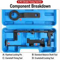 Kit d'outils de calage moteur CIHOO 4 pièces avec mallette rigide pour Peugeot 2008 408 308S Citroën C3 C4 1.2T, pour blocage du vilebrequin et du volant moteur