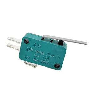 high power current electronic micro limit switch with handle KW7 series green Small Limit travel micro switch