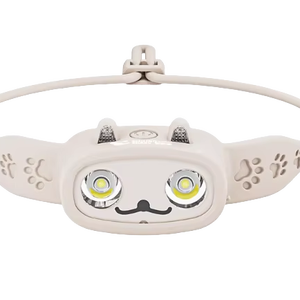 Nouvelle <span class=keywords><strong>lampe</strong></span> <span class=keywords><strong>frontale</strong></span> LED rechargeable à batterie intégrée, longueur réglable, 4 modes, conçue pour les enfants, les enfants, les chats mignons, le camping - Product Image 1
