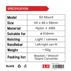 Support de caméra de vélo CYCLAMI S2, support d'extension pour ordinateur de vélo GPS pour IGPSPORT <span class=keywords><strong>Garmin</strong></span> avec support de lumière Gopro - Product Image 4