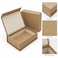 Boîte cadeau rigide en kraft écologique de luxe personnalisée, emballage en papier artisanal durable avec logo pour bijoux, cosmétiques, bougies