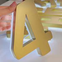 Lettres lumineuses rétroéclairées en acier inoxydable résistant aux intempéries IP65, enseigne LED personnalisée pour la publicité extérieure de restaurant de steaks