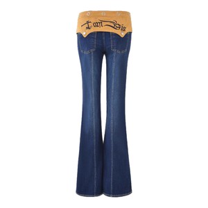 Iamgia Commercio Transfrontaliero Europeo-Americano: Pantaloni in Denim Y2K <span class=keywords><strong>a</strong></span> <span class=keywords><strong>Vita</strong></span> <span class=keywords><strong>Bassa</strong></span> con Ricami per Donna, Asciugatura Rapida - Product Image 5