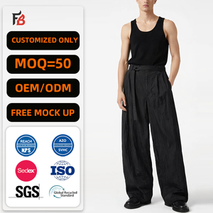 Fabricant OEM, pantalon en nylon pour homme, coupe ample, surdimensionné, imperméable, coupe large, coupe-vent, personnalisé - Product Image 1