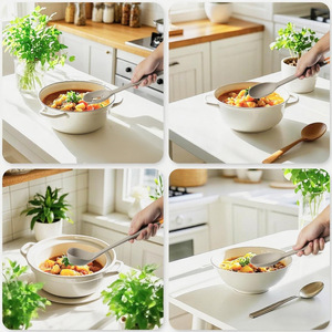 Ensemble d'ustensiles de cuisine en silicone antiadhésifs : spatule, louche à soupe, cuillère ajourée – Kit d'outils de cuisson pour usage domestique - Product Image 1