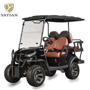CE Certification 72V 7.5kw Battery Powered Solid Wheel 4 Seater Electric Golf Hunting Cart Buggy