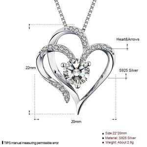 GP05 Drop Shipping love Heart Pendant Charms Pendentifs en argent sterling 925 avec pierre de naissance pour collier Wholesale Jewelry for Women - Product Image 6