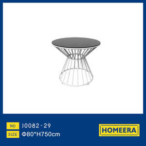 Tavolino da Caffè Homeera Rotondo con Piano in Vetro Temperato e Struttura in Metallo, Design Moderno per Arredamento Soggiorno - Product Image 1