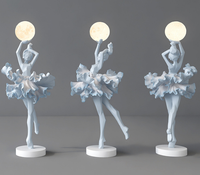 Lampe de Table LED Artistique en Résine pour Fille, Veilleuse Artisanale, Sculpture Décorative pour Chevet de Mariage, Maison et Hôtel (Vente en Gros)
