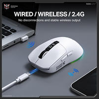 Souris de jeu tri-mode OEM ODM ONIKUMA DM07 blanche PAW3311 sans fil RGB avec logo personnalisé certifiée FCC CE
