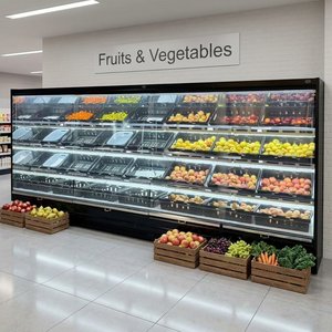 Réfrigérateur <span class=keywords><strong>et</strong></span> congélateur vertical pour supermarché, vitrine ouverte pour fruits <span class=keywords><strong>et</strong></span> légumes - Product Image 2