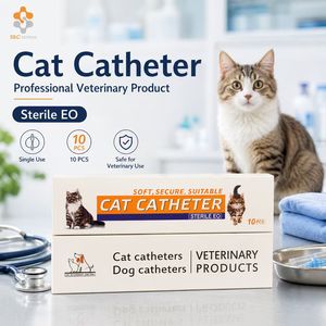Catetere Urinario Sterile per Gatti Maschi, Catetere Uretrale Veterinario Monouso con Stiletto e Fori Laterali - Product Image 5