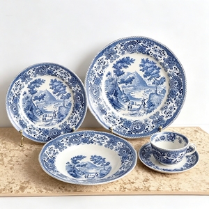 Unique Retro Good Quality European Colorful Manor Series Ceramic Dessert Plate Dinner Plate Coffee <b>Sets</b> for Party Gift - Product Image 3