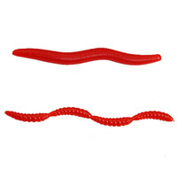 Vente en gros de vers de terre artificiels rouges, simulation de sang, 0,23 g/4 cm, larves en plastique, appât souple, leurre de pêche personnalisé