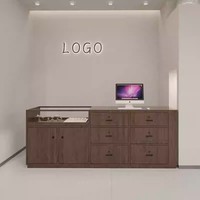Comptoir de réception en verre pour magasin de vêtements moderne et minimaliste, comptoir de caisse décoratif, vitrine de présentation