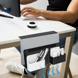 ไม่มีสว่านยึดยาง 2 ที่เก็บยางด้านข้างโต๊ะที่วางสองชั้นพร้อมที่ใส่<span class=keywords><strong>ปากกา</strong></span>แม่เหล็ก 2 ที่เก็บของกระจุกกระจิก - Product Image 6