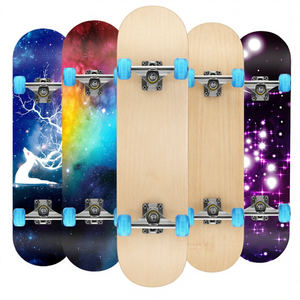 Mini longboard en érable avec planche de skateboard, roues silencieuses en PU, double courbure, portable pour les jeunes - Product Image 1