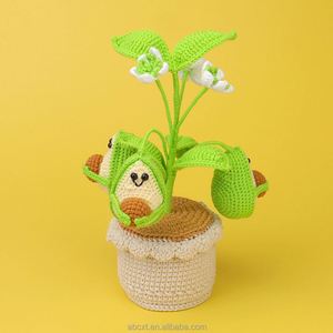 กระถางต้นไม้โครเชต์ทำมือ ผลไม้ประดิษฐ์ มะนาว พีช องุ่น อะโวคาโด สำหรับตกแต่งวันรับปริญญา วันพ่อ หรือวันฮาโลวีน - Product Image 3
