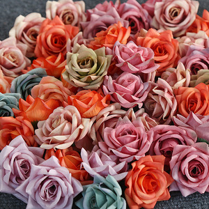 Lichao Rose d'automne artificielle, fleurs en soie, fleurs artificielles, matériel DIY pour épingles à cheveux, bandeaux, décoration de mariage et fournitures d'artisanat - Product Image 1