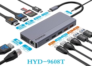 Forida tất cả trong 1 multiports Adapter, hỗ trợ OEM & ODM Type-C để <span class=keywords><strong>USB</strong></span>-A 3.2 <span class=keywords><strong>USB</strong></span>-C 3.2 RJ45 HDMI với sạc cho Type-C thiết bị - Product Image 4
