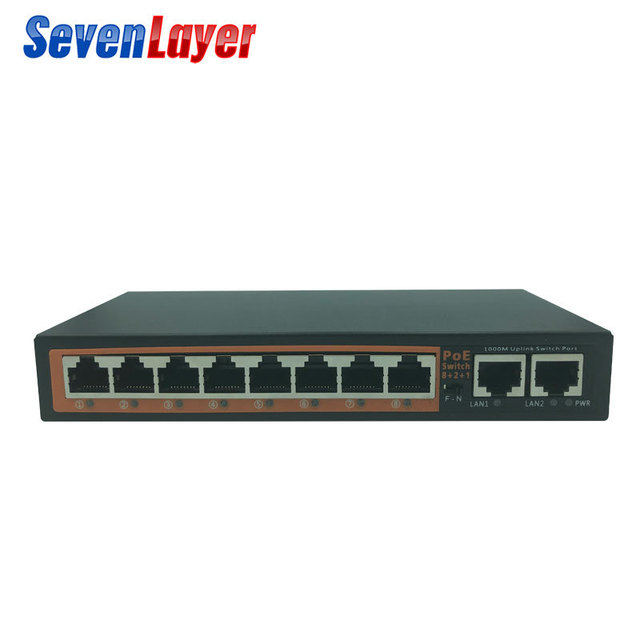 POE Switch 8 Ports 2 SFP Port High Speed 10/100/1000Mbps Gigabit Managed Free VLAN Isolation SNMP QoS LACP Support 20Gbps