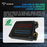 Ventilateur de radiateur à refroidissement par eau à roulement à billes haute performance Socooler CRS24-27R, dissipateur thermique en cuivre durable pour boîtier d'ordinateur, 2300 tr/min, 30 CFM
