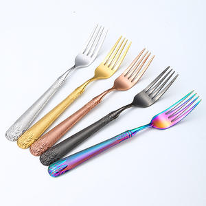 A17 410 Wheat Ear Tableware Stainless Steel <b>Cutlery</b> <b>Set</b> 4 Pieces Serrated Edge Polished Blade Knife Fork Spoon Dessert <b>Set</b> - Product Image 4