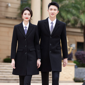 Uniforme de Recepcionista de Hotel para Hombre y <span class=keywords><strong>Mujer</strong></span>, Abrigo Largo y Delgado de Invierno, Cuello Alto, Grueso, 100% Poliéster, con Bolsillos - Product Image 4