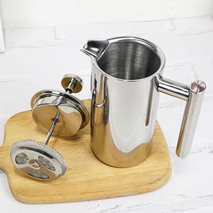 Presse <span class=keywords><strong>à</strong></span> café française en acier inoxydable pour voyage, portable, argentée, <span class=keywords><strong>à</strong></span> double paroi - Product Image 2