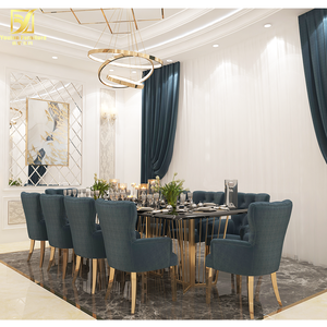 Pakistan Châu Phi Hiện Đại Bắc Âu Ánh Sáng Sang Trọng 10-Chỗ Ngồi Bàn Ăn Vàng Thép Không Gỉ Thanh Lịch Đồ Nội Thất Phòng Ăn - Product Image 3