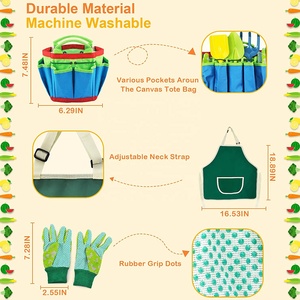 Bán Buôn Tùy Chỉnh 11 Miếng Tote Túi Tưới Nước Có Thể Xẻng Cào Ngã Ba Tạp Dề Nhà Máy Nồi Trẻ Em Công Cụ Làm Vườn Thiết Lập - Product Image 3