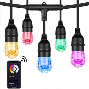 Led Solar String Lights Kerst Decoratie Gloeilamp IP65 Waterdichte Patio Lamp Vakantie Garland Voor Outdoor Tuinmeubelen