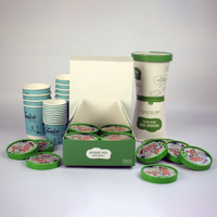 Boîte en carton kraft pliable pour biscuits, pain et coupes de crème glacée, emballage personnalisé en papier plat pour boulangerie et snacks