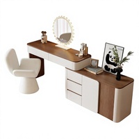 Bureau de chambre de luxe moderne avec tiroirs spacieux, gain de place, LED, écologique, ports USB, rangements multiples et prises intégrées