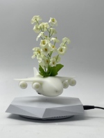 Support de présentation de pot de fleurs flottant à lévitation magnétique en forme d'avion, personnalisable, vente en gros, décoration